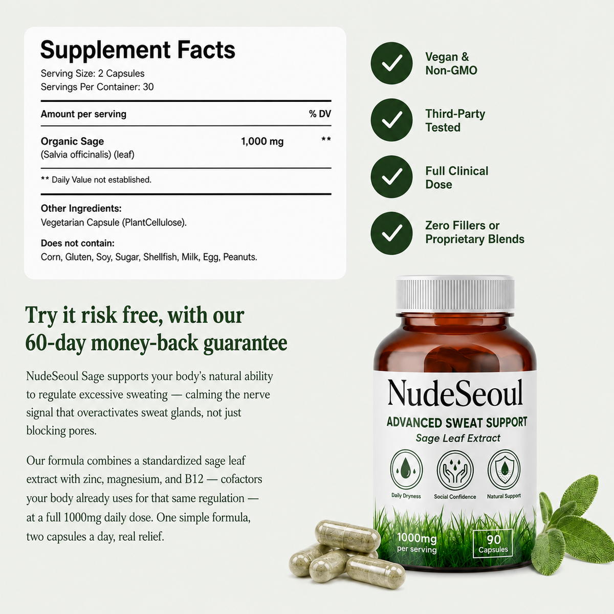 Sage Leaf Extract - Stop Excessive Sweating Naturally
